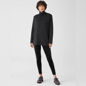 Eileen Fisher Womens Stretch Velvet Knit Leggings Black - Size Small Petite